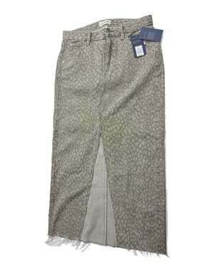 Universal Thread Women's Leopard Print Denim Maxi Skirt with Front Slit Size 6